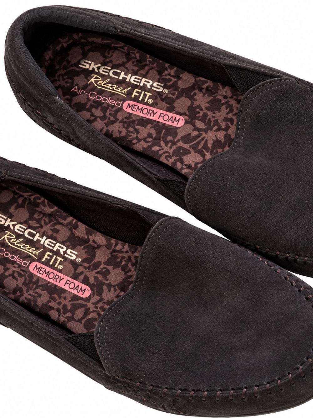 Skechers Relaxed Fit Women’s Black Suede Loafers Air-Cooled Memory Foam Size 11 - Picture 5 of 6